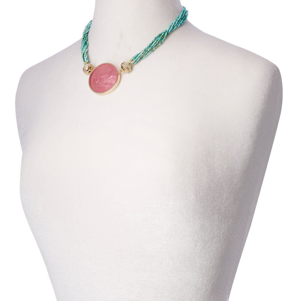 Classic Equine Watermelon Italian Glass Centerpiece