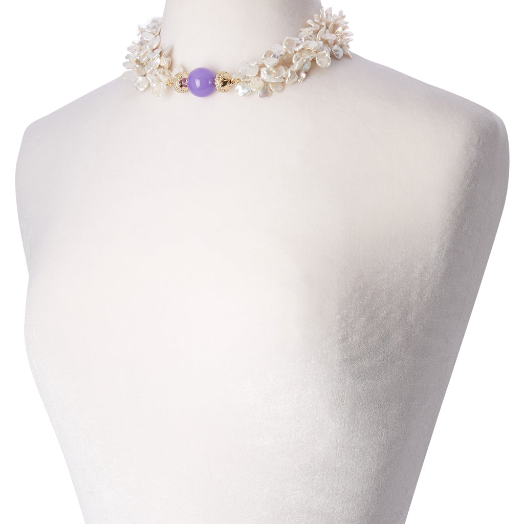 White Keshi Pearl Multi-Strand Necklace