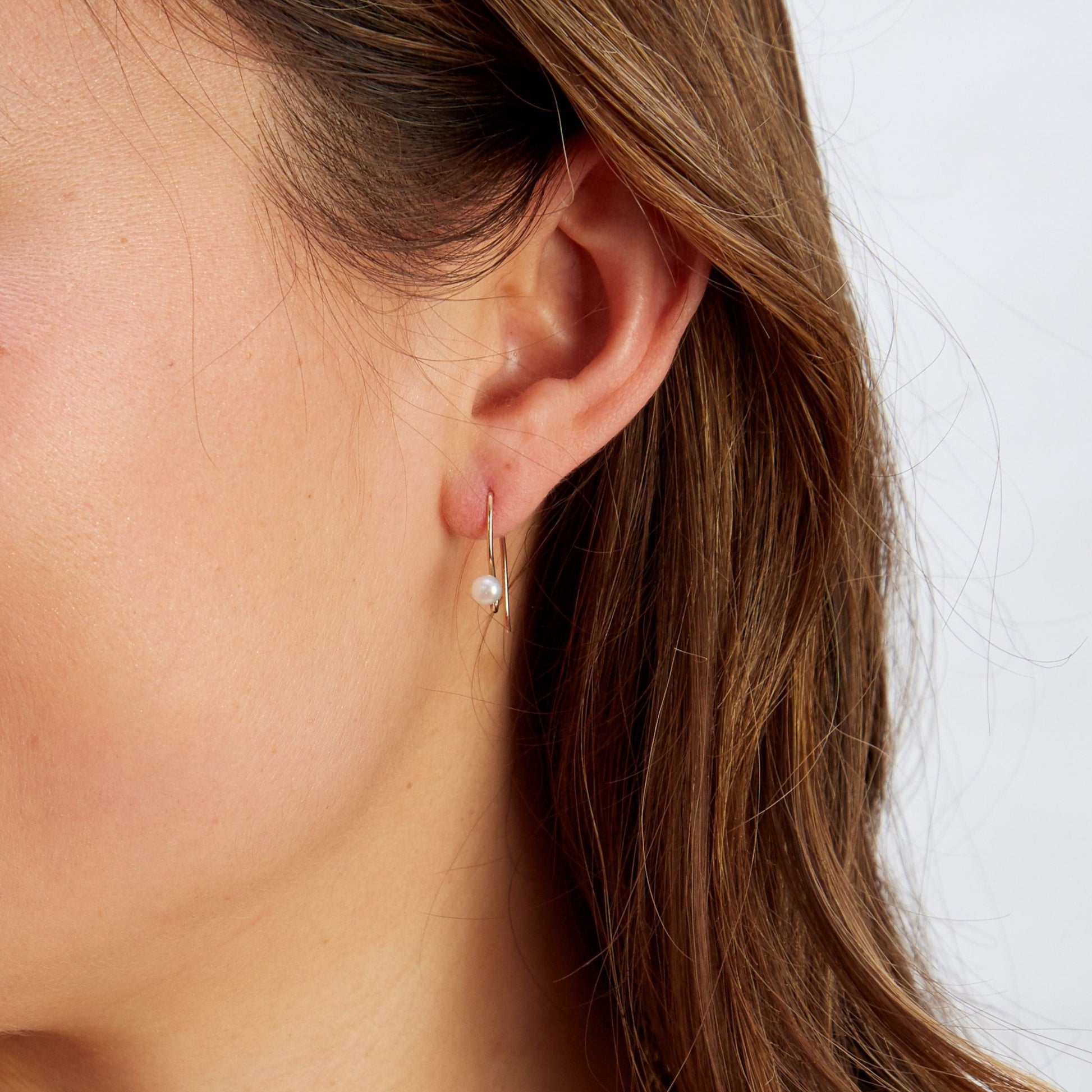 14K Gold & Pearl Thread Earrings