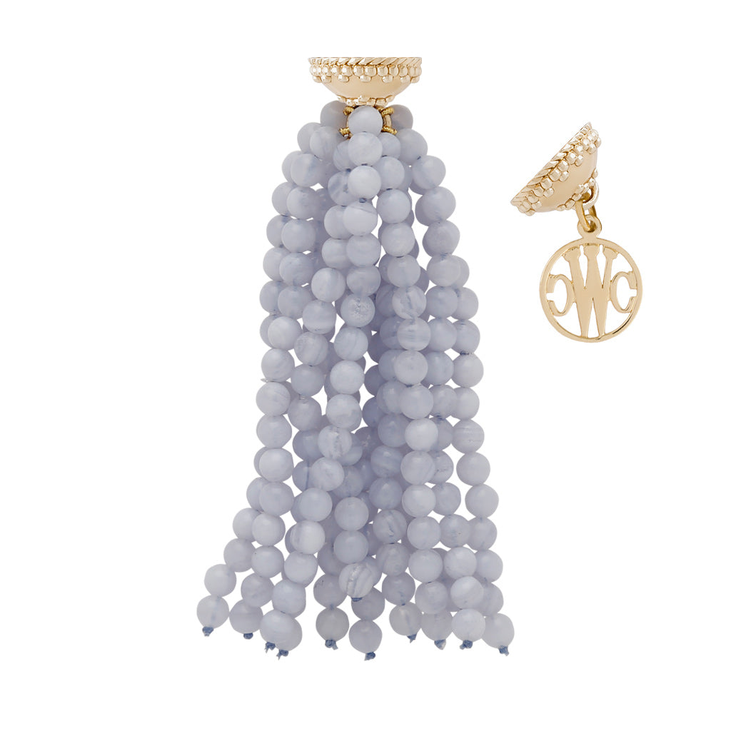 Victoire Blue Lace Agate 4mm Tassel