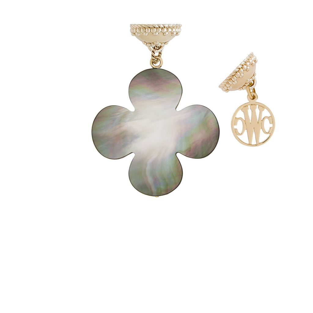 Gray Mother of Pearl Petal Tag