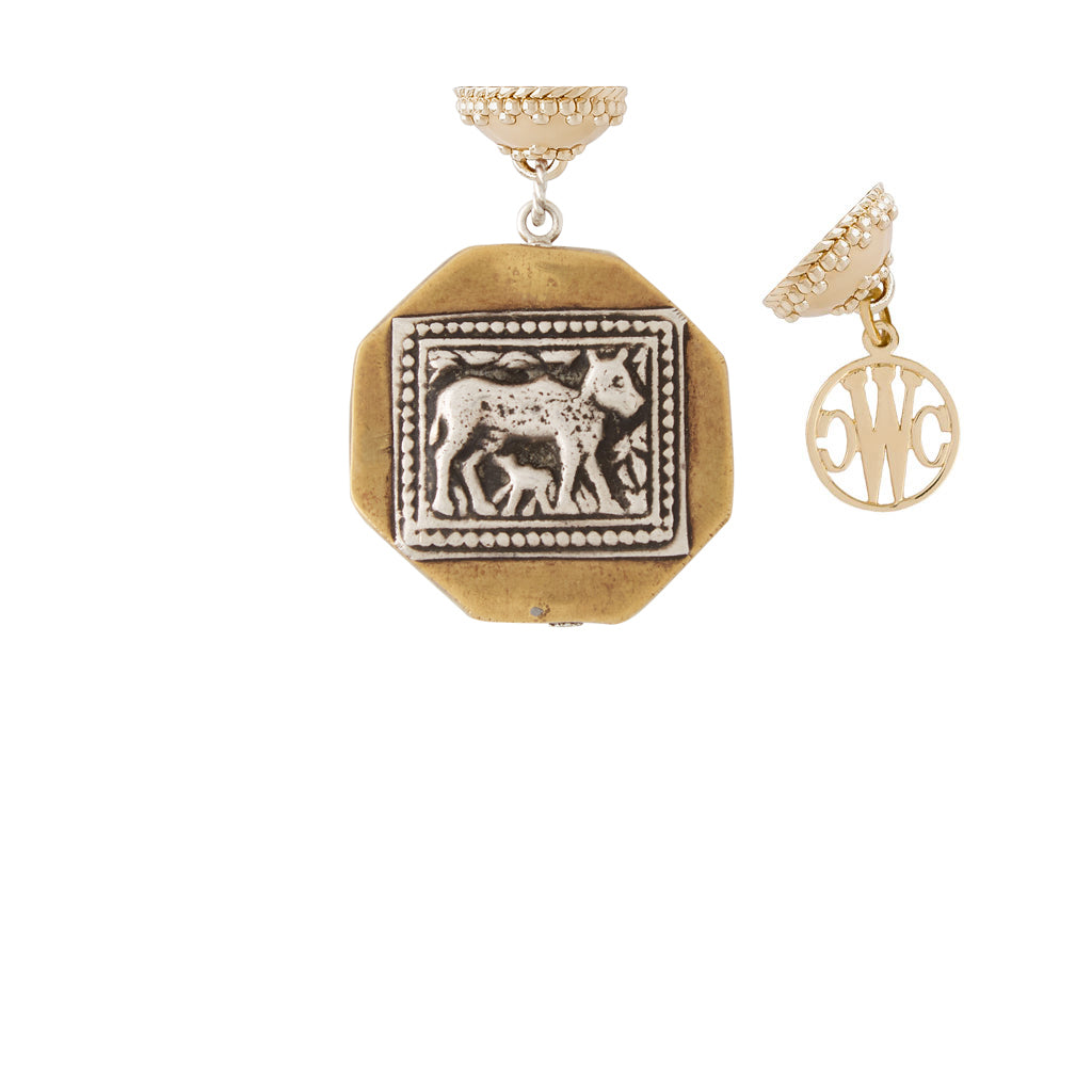 Tibetan Treasure Brass Wolf Tag