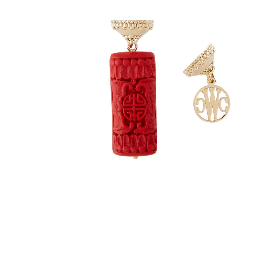 Carved Barrel Cinnabar Tag