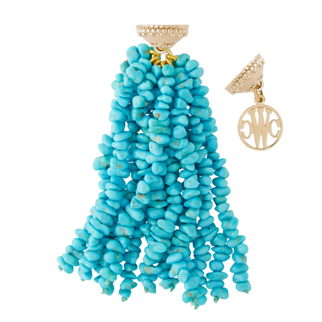 White Water Blue Turquoise Tassel