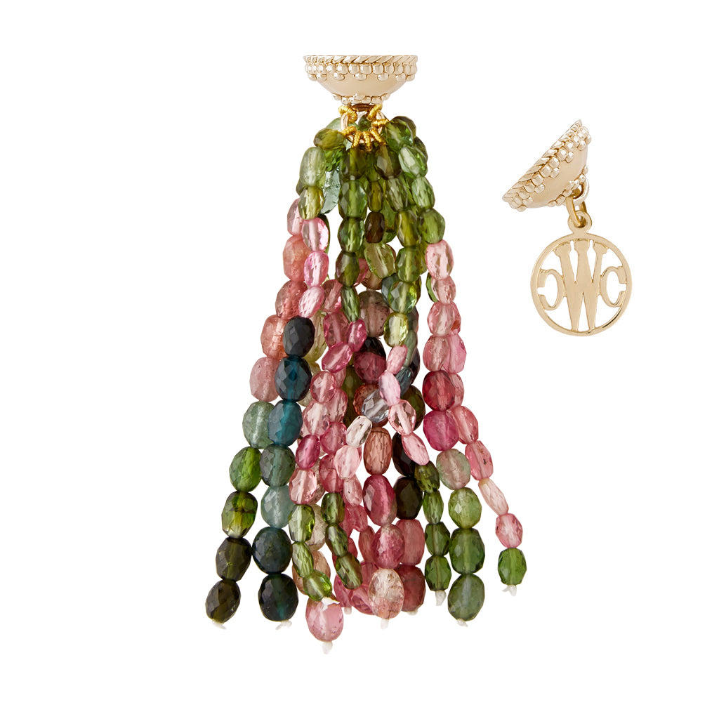 Nancy Pink and Green Tourmaline Tassel