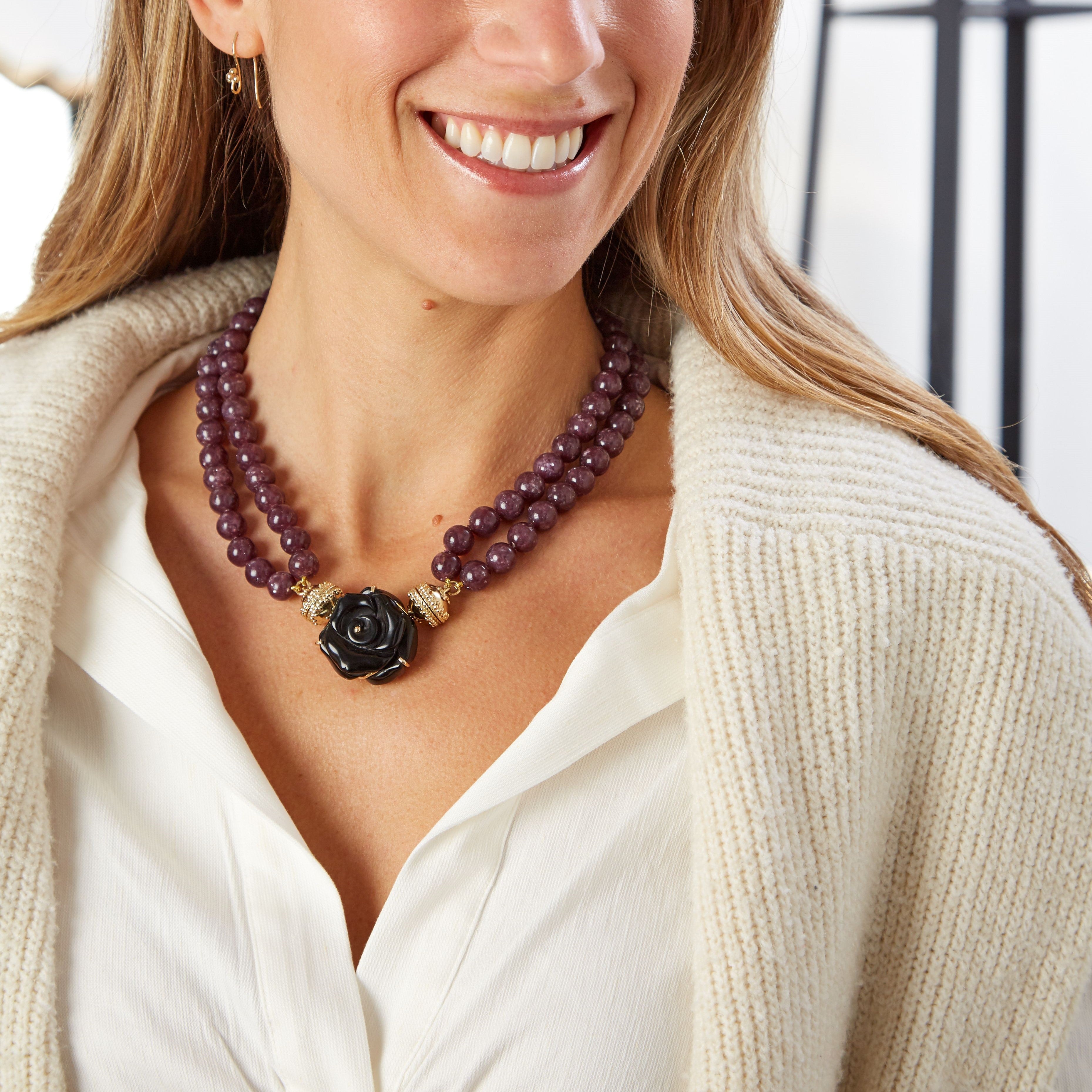 Victoire Lepidolite 10mm Double Strand Necklace