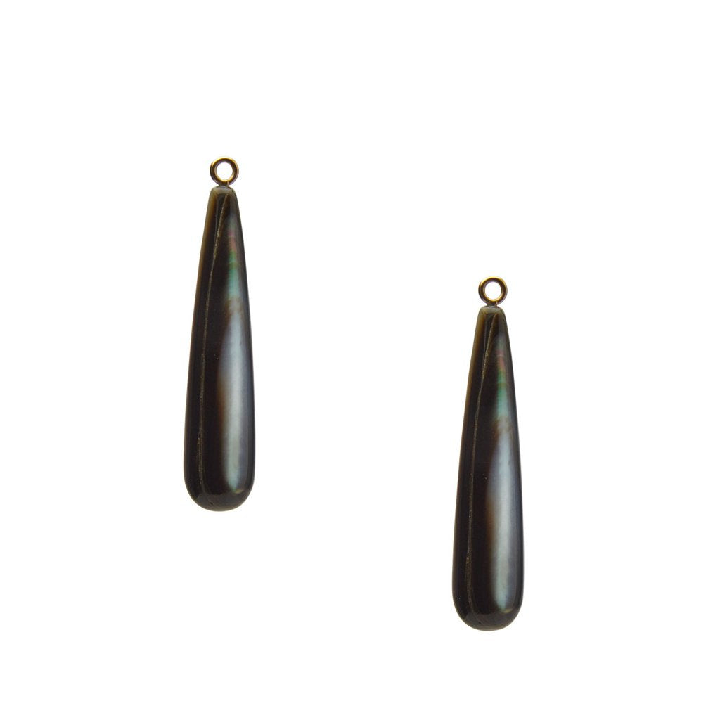 Mother of Pearl Long Gray Earring Drops