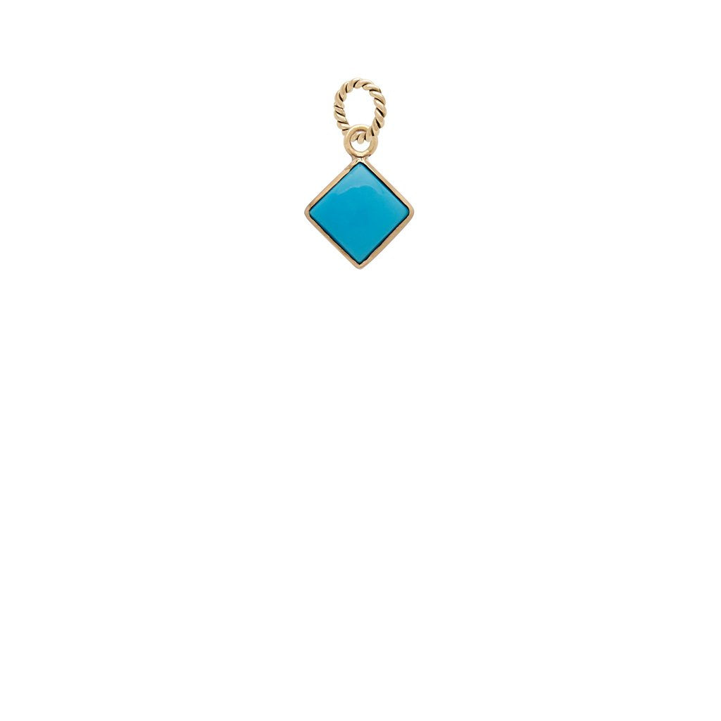 18K Small Sleeping Beauty Turquoise Charm