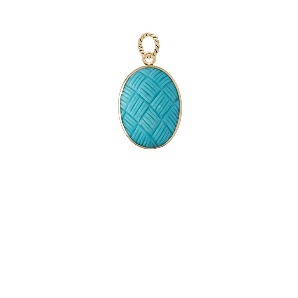 Carved Turquoise Cabochon Charm