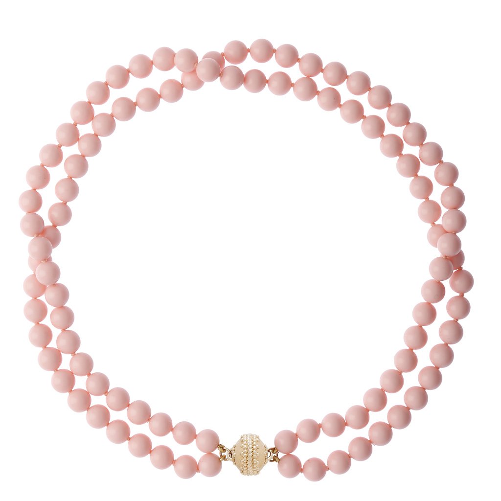 Victoire Pink 8mm Double Strand Necklace