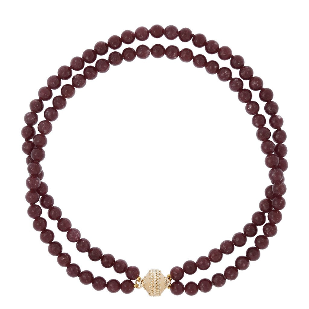 Victoire Lepidolite 10mm Double Strand Necklace