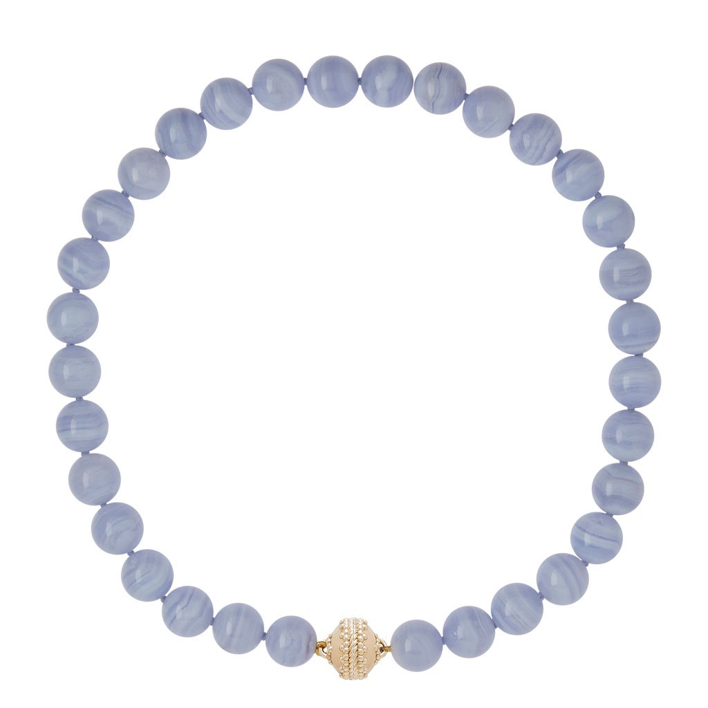 Victoire Blue Lace Agate 12mm Necklace