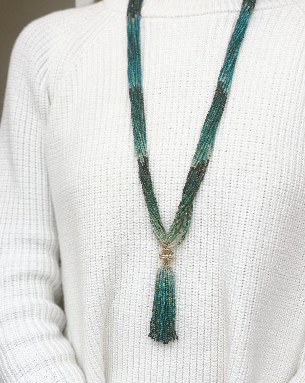 Michel Chrysocolla Multi-Strand Necklace