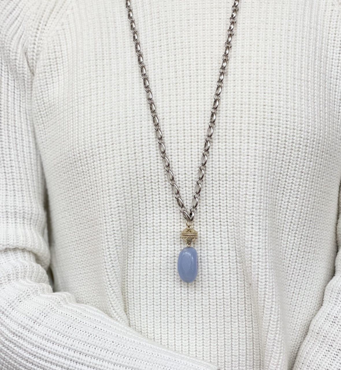 Chalcedony Tumbled Nugget Tag